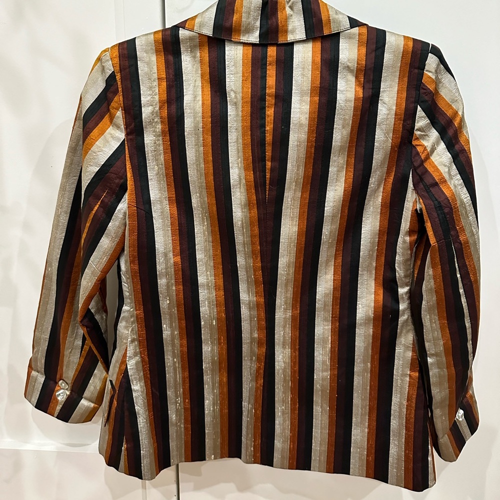 Vintage 1960’s Mr. Blackwell striped blazer 100% silk (Sz 6) - Picture 11 of 14